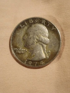 1974 Washington Quarter Black Beauty Plus Lettering Errors Rare! No Mint Mark - Picture 1 of 9