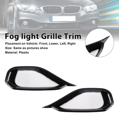 Left & Right Fog Light Bezel Grille Front Bumper Trim Fit BMW 428i F32 F33 F36& - Image 1 of 4