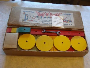 original 1953 BOLT'N'BUILD CONSTRUCTION TOY mib w/ ins - Picture 1 of 4