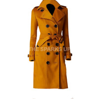 Womens Leather Jacket Classic Leather Gothic Ladies Full Length Coat UK
