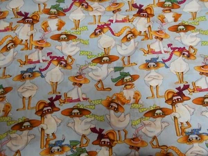 Mitzi the Duck by Springs 100% cotton novelty print BTY Yard - Picture 1 of 3