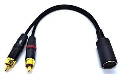 MARKENLOS Audiokabel Adapterkabel DIN 5 pol. Diodenkupplung- 2 x RCA Cinch vers. Längen