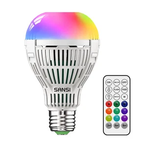 SANSI Smart LED Light Bulb Timing Dimmable 120W Equiv. 2000LM RGB Color Remote - Picture 1 of 10