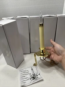 6 Electric Window Candle w/ Bracket & Dusk to Dawn Sensor Brass Unique - Picture 1 of 14