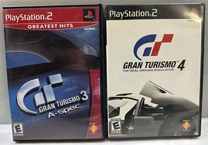 Gran Turismo 3 y 4-PlayStation 2-PS2-CIB - Etiqueta roja y negra con tarjeta de registro manual - Imagen 1 de 4