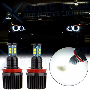 for BMW E90 E92 E93 High Power White H8 LED Angel Eye Halo Ring Mark Light 2pcs - Picture 1 of 12