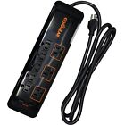 ShockShield Low Profile Surge Protector Power Strip with 8 Outlets &amp; 2 USB Po...