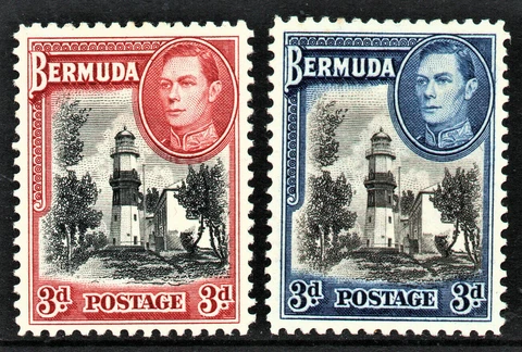 Mint Lightly Hinged set of 2 stamps " St. David's Lighthouse " Bermuda,1938 Cover