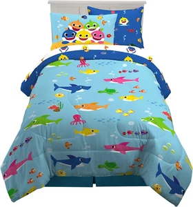 Kids Bedding Super Soft Comforter and Sheet Set with Sham, 5 Piece Twin Size, Ba - Picture 1 of 12