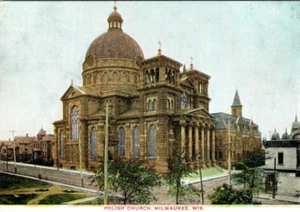 1908 Basilica Ecelesia Josaphat Catholic Polish Church Milwaukee WI Postcard - Picture 1 of 3