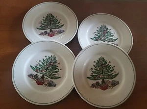 Lote de 4 platos de pan blanco árbol de Navidad Gibson - Imagen 1 de 4