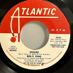 Ben E. King Spoiled Promo 7" 45 Atlantic 3535 Excellent Vinyl Record - Imagen 1 de 5