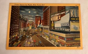 Vintage Times Square at Night New York Acacia Postcard Unposted - Picture 1 of 4