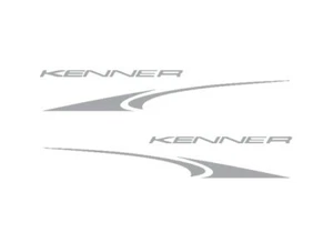 2 KENNER Tracker Boat Vinyl Decals Sticker Emblem Skipper Fishing Ski Silver - Picture 1 of 1