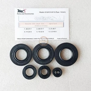 FOR SUZUKI K10 K11 K15 /for Kick Lever type 14mm / ENGINE OIL SEAL KIT (6pcs) - Picture 1 of 4