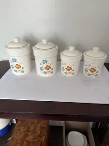 Vintage Beautiful Kitchen Canisters Treasure Craft Lot of 4 Made In USA - Picture 1 of 6