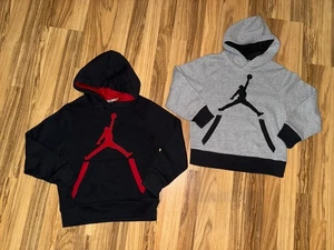 Air Jordan Nike Boys Small S 8 10 Cotton Hooded Sweatshirt Lot Of 2 Hoodie EUC - Picture 1 of 8