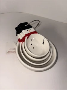 Williams Sonoma 4er Set Keramik Schneemann Messbecher Neu ohne Karton - Bild 1 von 3