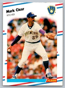 1988 Fleer #160 Mark Clear Milwaukee Brewers - Picture 1 of 2