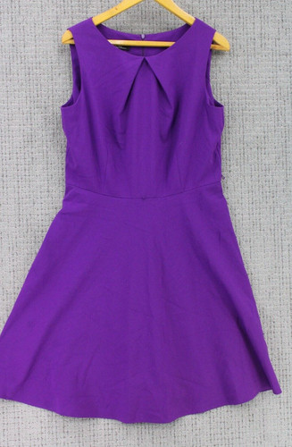 Abito da donna viola Alyx A Line taglia 14 senza maniche cocktail casual collo rotondo