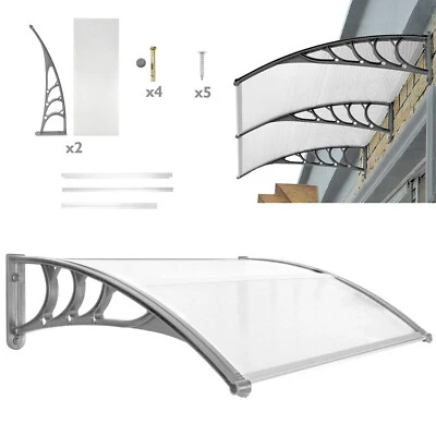 100/200/235cm Patio Door Awning Canopy Porch Window Front Back Roof Rain Cover - Image 1 of 4