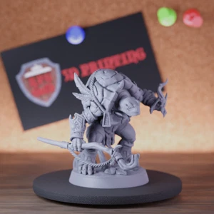 Tortolian Wizard Turtlekin Miniature Tortle Mini Dungeons and Dragons Mini DnD - Picture 1 of 8