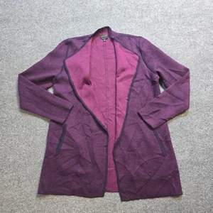 Talbots Cardigan Sweater Women Medium Purple Merino Wool Open Long Sleeve Career - Picture 1 of 9