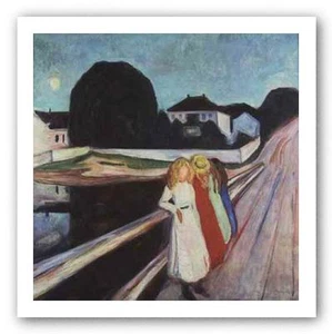 MODERN ART PRINT Four Girls On A Bridge by Edvard Munch - Picture 1 of 1