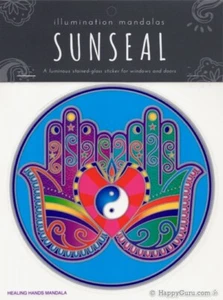 "Healing Hands Mandala" Sunlight Sunseal Window Art Sticker Decal Stain Glass - Picture 1 of 3