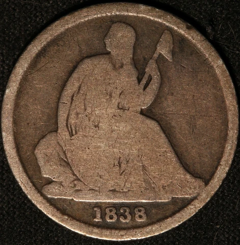 1838 O NO STARS SEATED LIBERTY DIME, ANOTHER NICE TYPE COIN! Cover