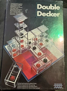 Vintage Doppeldecker Tic Tac Toe Spiel 3D Strategie werkseitig versiegelt 1971 seltener Fund - Bild 1 von 9