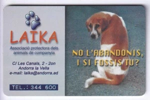 ANDORRE TELECARTE / PHONECARD .. AND128 3€ CHIEN DOG LAIKA 2002 PUCE C.4€ - Imagen 1 de 1