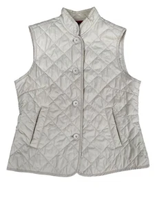Vintage GAP Women's Size Small Puffer Vest White Lightweight Outerwear - Picture 1 of 7