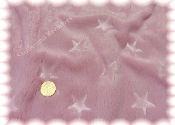 Plüsch Stars rosé Kunstfell Fake Fur Faux Fur Fleece 25 cm - Bild 1 von 1