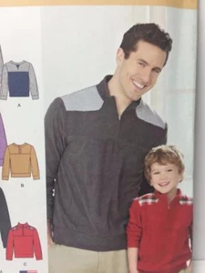 Simplicity Sewing Pattern 1287 Boys Men Knit Pullover Shirts Size S-L/S-XL Uncut - Picture 1 of 3