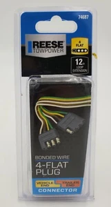 NEW Reese Towpower 12 In. 4-Flat Loop Trailer Wiring Extension 74687 - Foto 1 di 3