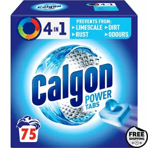 Calgon Powerball Tabs 4-In-1 Washing Machine Water Softener Tablets, 75 Tabs XL - Picture 1 of 6