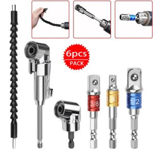6x Winkelschrauber-Vorsatz Adapter Winkelaufsatz Akkuschrauber Bithalter 1/4" DE - Bild 1 von 9