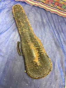 More details for vintage alligator  skin violin case with stunning green velvet inner lining