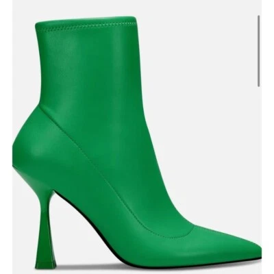 Botines Bar Iii para mujer verdes elásticos cómodos punta acampanados con cremallera 5M nuevos con etiquetas Foto 1 de 4