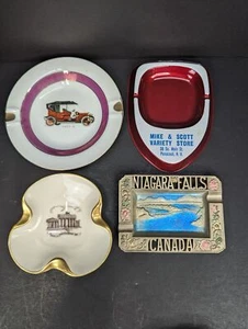 Vintage Ashtrays 2 and 3 Slot Lot of 4 Read Description for Details - Picture 1 of 11