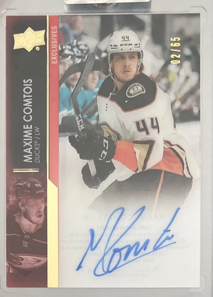 2021-22 UD Clear Cut Exclusives /65 Maxime Comtois #CC-MX Auto - Image 1 of 2