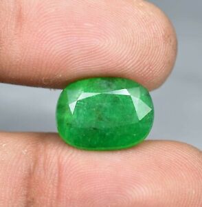 8.45 Ct 100% Natural Green Colombian Emerald Cushion Loose Gemstone Certified