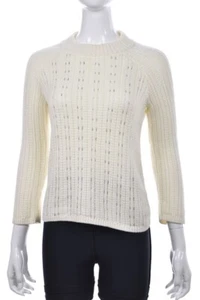 Banana Republic Damen Pullover Größe XS Elfenbein Baumwolle 3/4-Arm Rundhalsausschnitt Oberteil - Bild 1 von 4