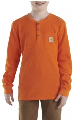 NOVA COM ETIQUETAS CAMISA MANGA LONGA CARHARTT YOUTH HENLEY BOLSO M Térmica L/S Work Wear - Imagem 1 de 4