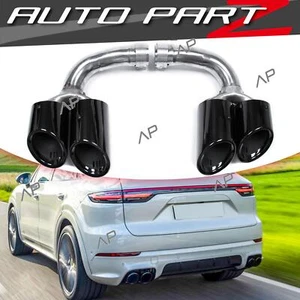 Auspuff Auspuffblenden Endrohr Schwarz Passend für Porsche Cayenne PO536 9YA 18+ - Bild 1 von 12