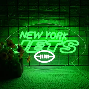 Football Neon Sign for Wall Decor Jets Team Sign for Man Cave Football Team Sign - Picture 1 of 6