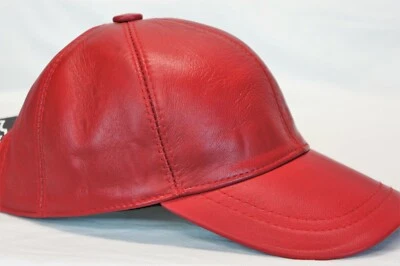 New 100% Real Genuine Lambskin Leather Baseball Cap Hat Sports Visor 40 COLORS - Image 1 of 4