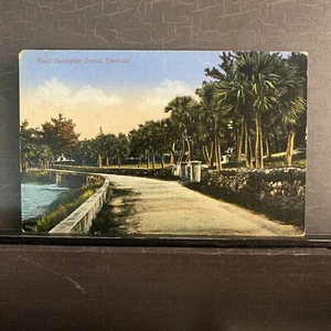 Road Harrington Sound Bermuda tropical seaside view unp Antique Vintage Postcard - Picture 1 of 4
