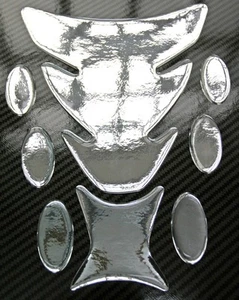 Chrom 3D Harz gewölbt Harz Tank Pad K2 neues Design + 6 ovale Pad Protektoren K2 - Bild 1 von 1